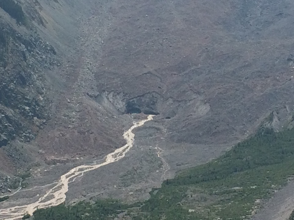 Closeup of the glacier's demise.