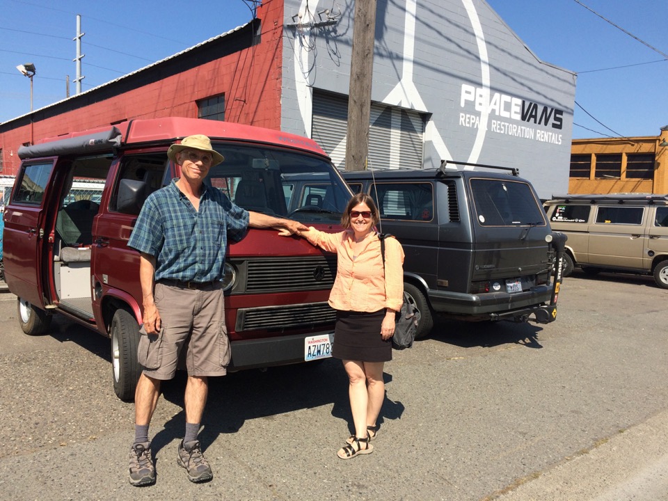 Renting the van in Seattle.