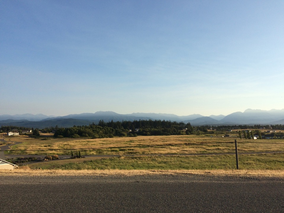 A view of the Olympic Mountains.