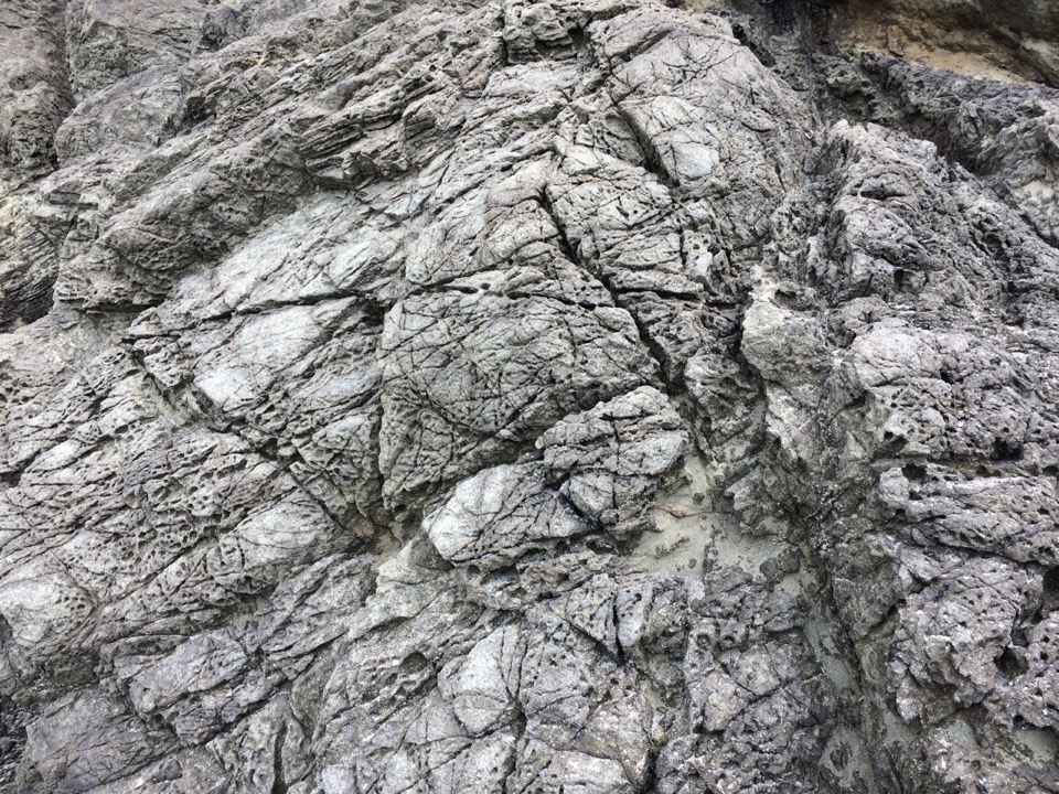 Incredible rocks along shore.