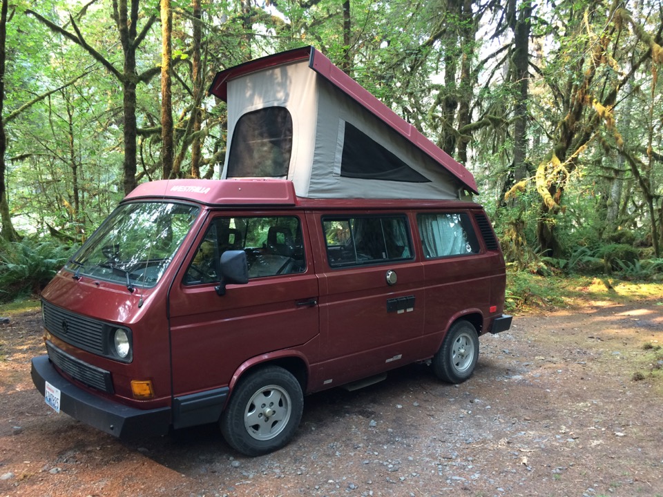 The van at Graves Creek Campground.